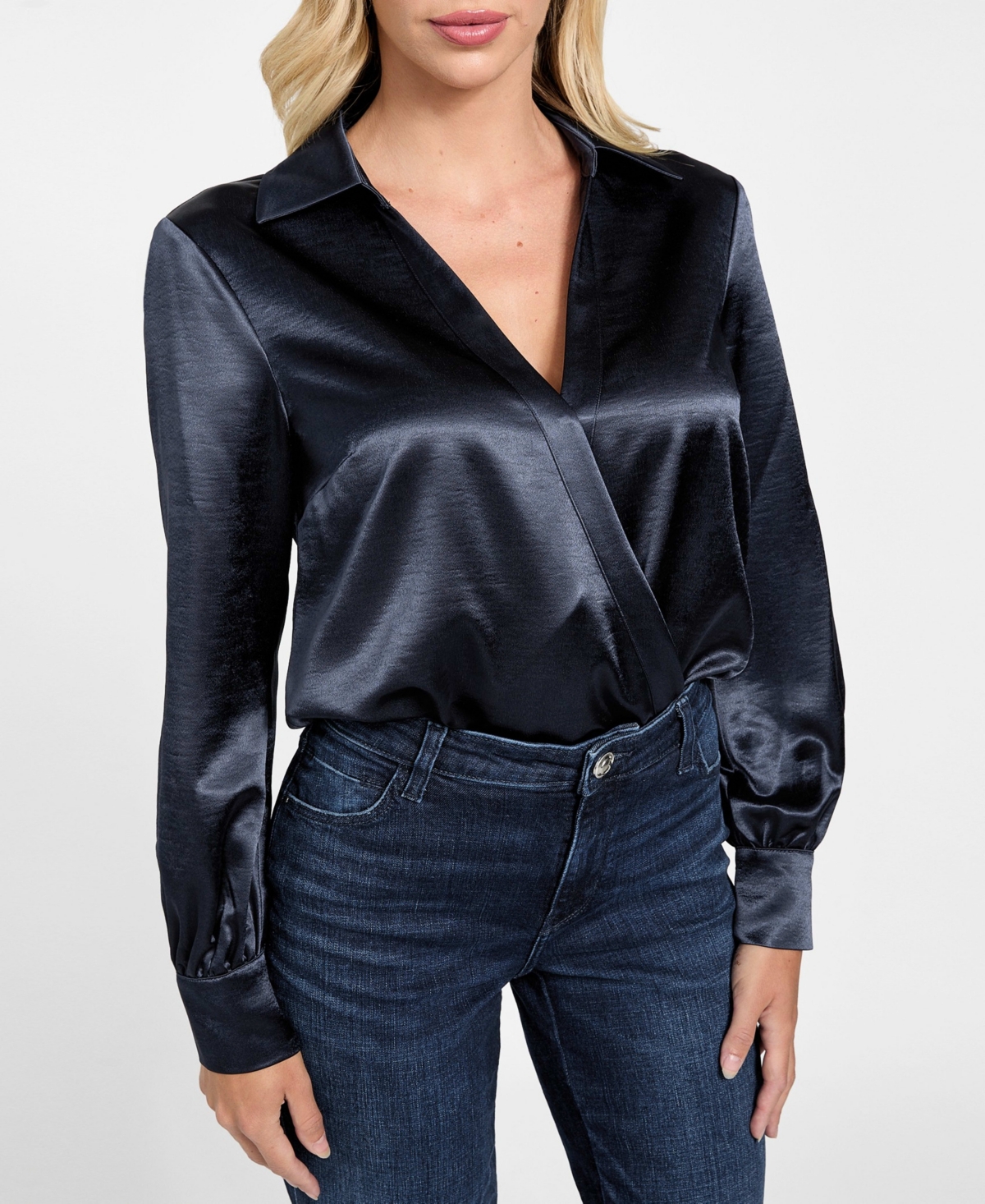 Guess Women's Leah Satin Bodysuit In Animal Print