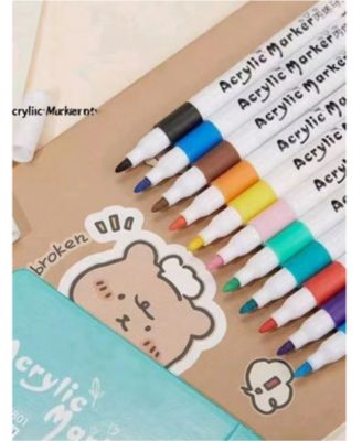 80 Colors Acrylic Paint Marker Pens, Long Lasting Bright Colors for DIY Crafts Fine Strokes for Greeting Cards Stone Glass Wood Ceramics