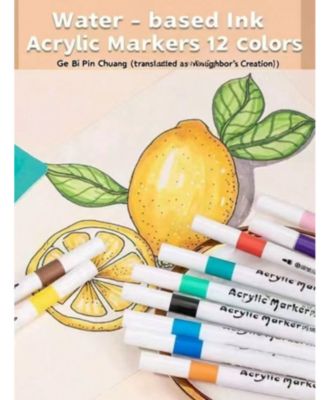 80 Colors Acrylic Paint Marker Pens, Long Lasting Bright Colors for DIY Crafts Fine Strokes for Greeting Cards Stone Glass Wood Ceramics