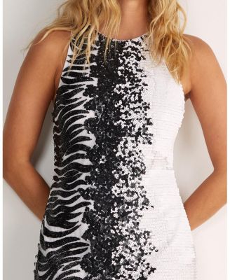 Women's Zebra Ombre Sequin Mini Dress