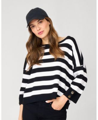 Women's Stripe Drop Shoulder Sweater