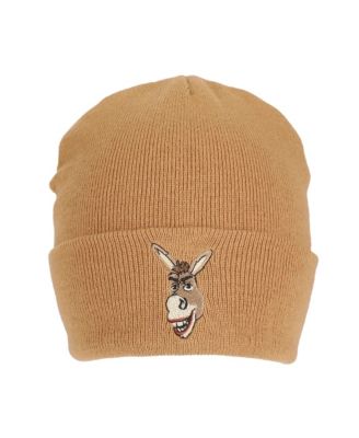 Men's Donkey Embroidery Acrylic Knit Standard Cuff Beanie