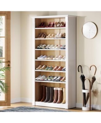 8-Tier Shoe Rack, Wooden Freestanding Shoe Storage Cabinet for 32-40 Pairs, 70.9-Inch Tall Shoe Organizer Shelf for Entryway, Closet