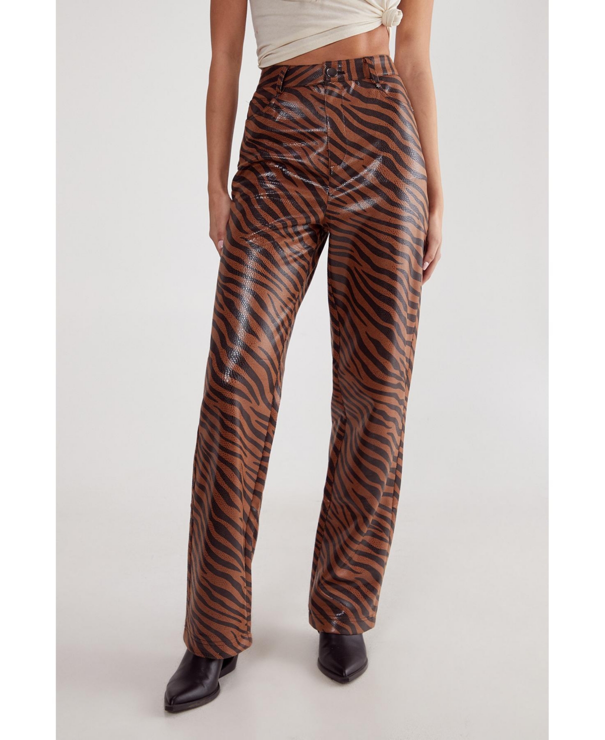 Nasty Gal Women's Zebra Straight Leg Pant