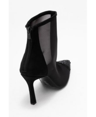 Farella Mesh Embellished Back-Zip Bootie (Women)