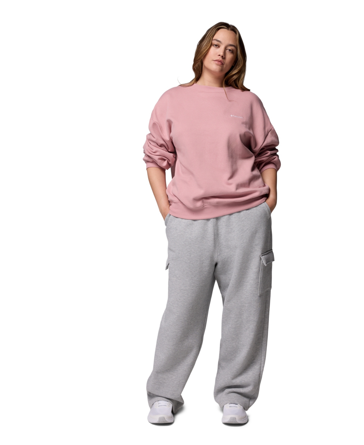 Columbia Plus Size Aldermore Crewneck Sweatshirt In Pink