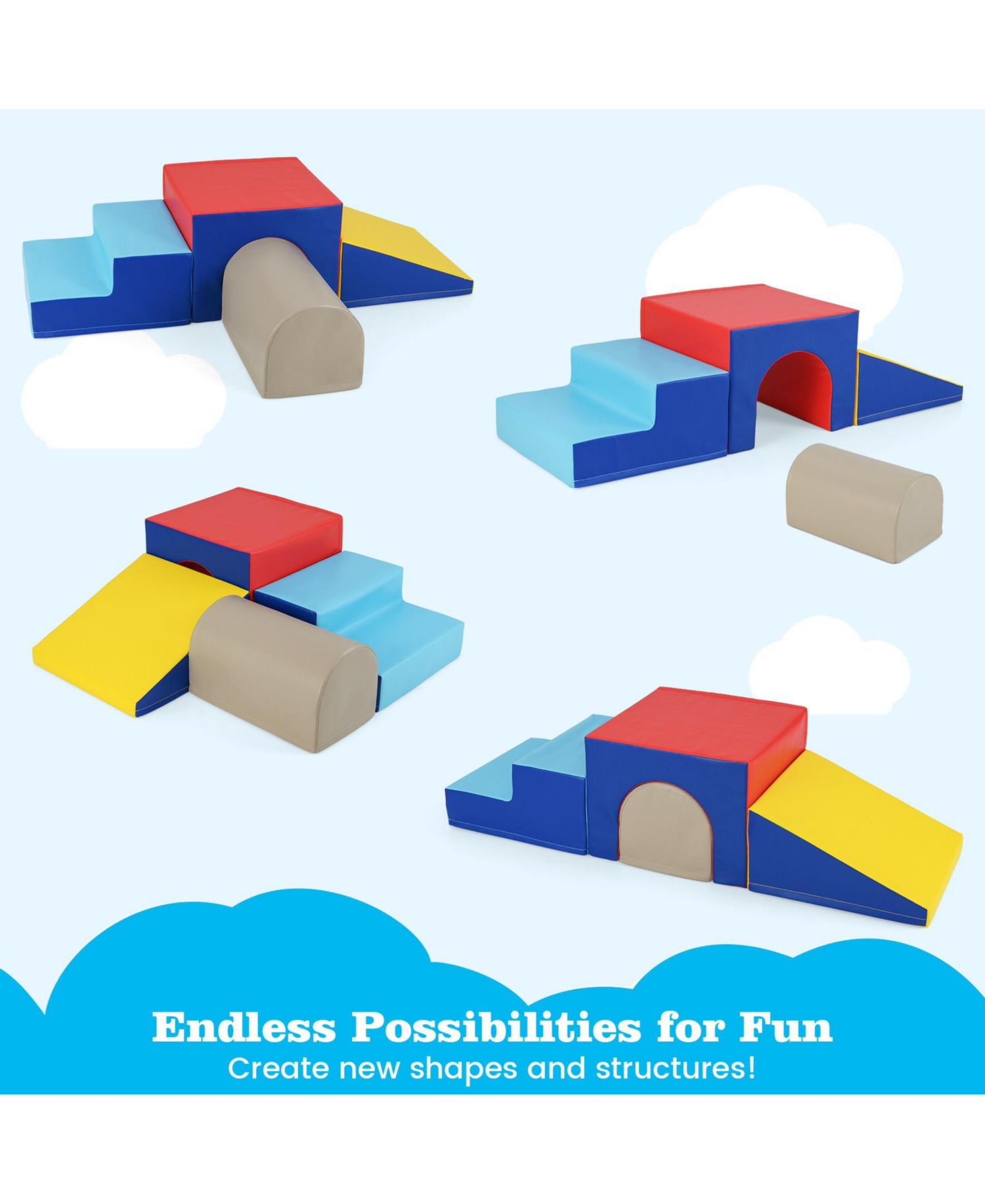 Climb and Crawl Foam Block Play Set for Infant Baby