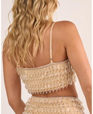 Women's Droplet Embellished Crop Top
