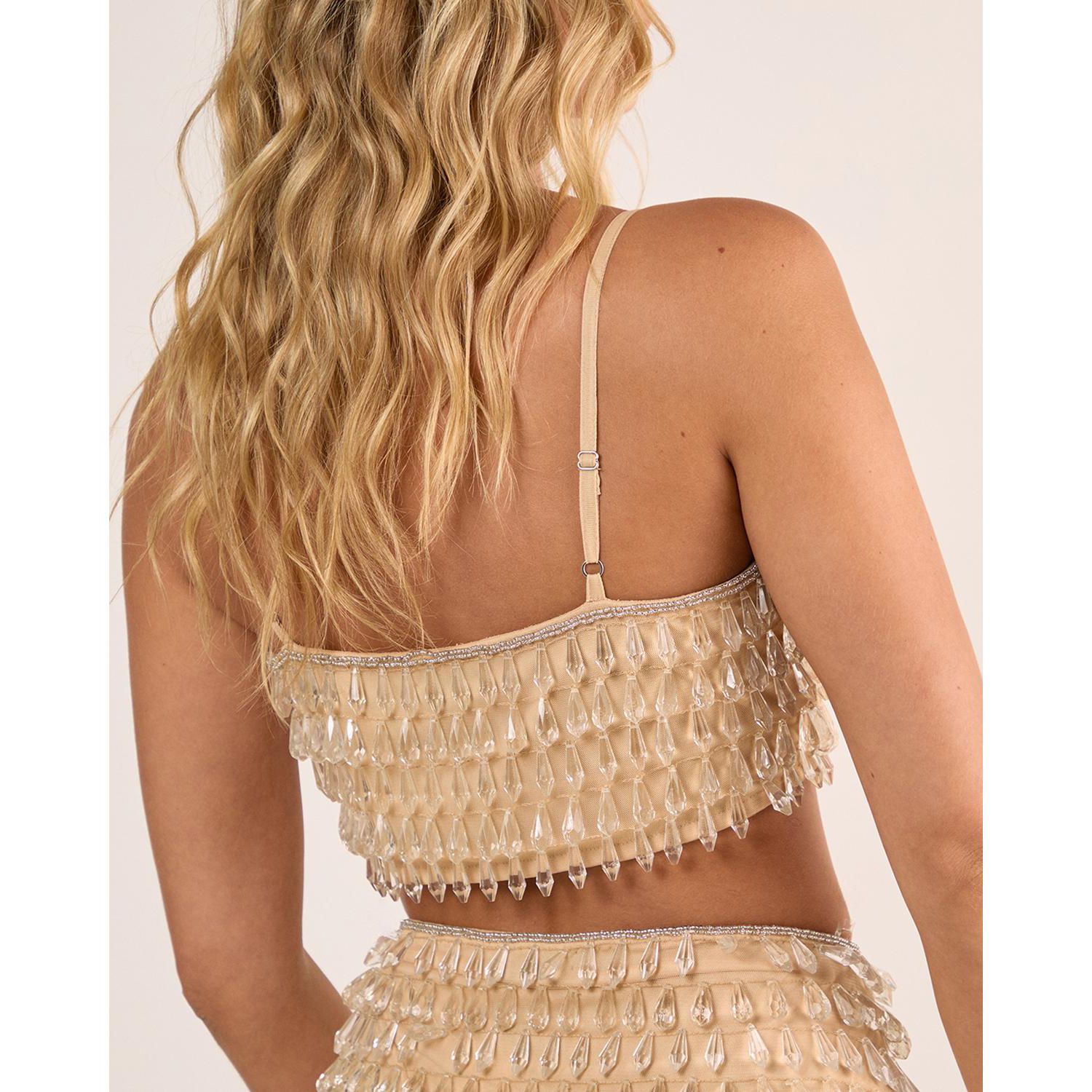 Women's Droplet Embellished Crop Top