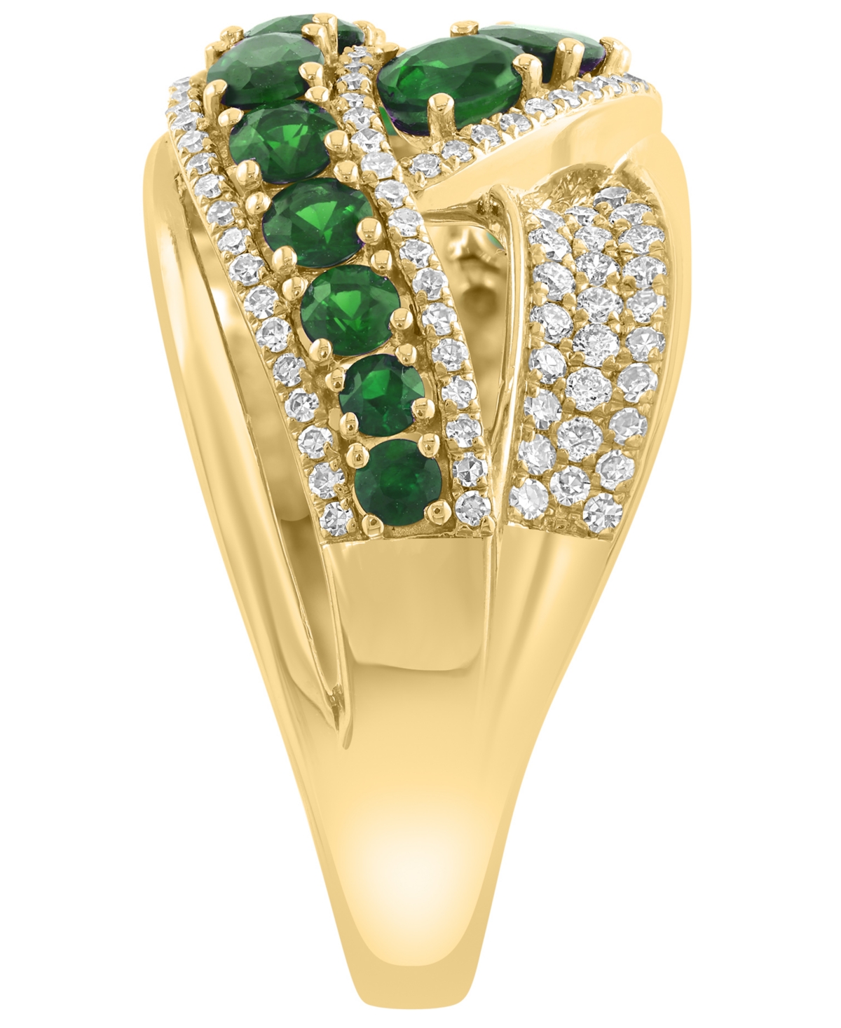 Effy Collection Diamond (1/2 ct. t.w.) and Sapphire (2-1/20 Ring 14K Yellow Gold (Also Emerald Ruby)