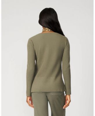 Women's V-Neck Rib Tunic Sweater