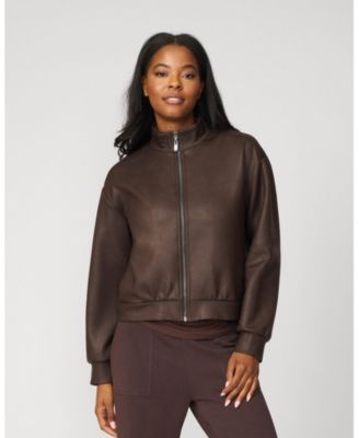 Women's Coated Cropped Bomber Jacket