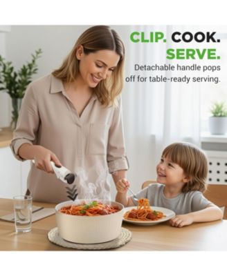 Ceramic Nonstick 18-Piece Cookware Set with Detachable Handles