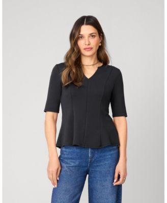 Women's Minimalist Scuba Peplum Top