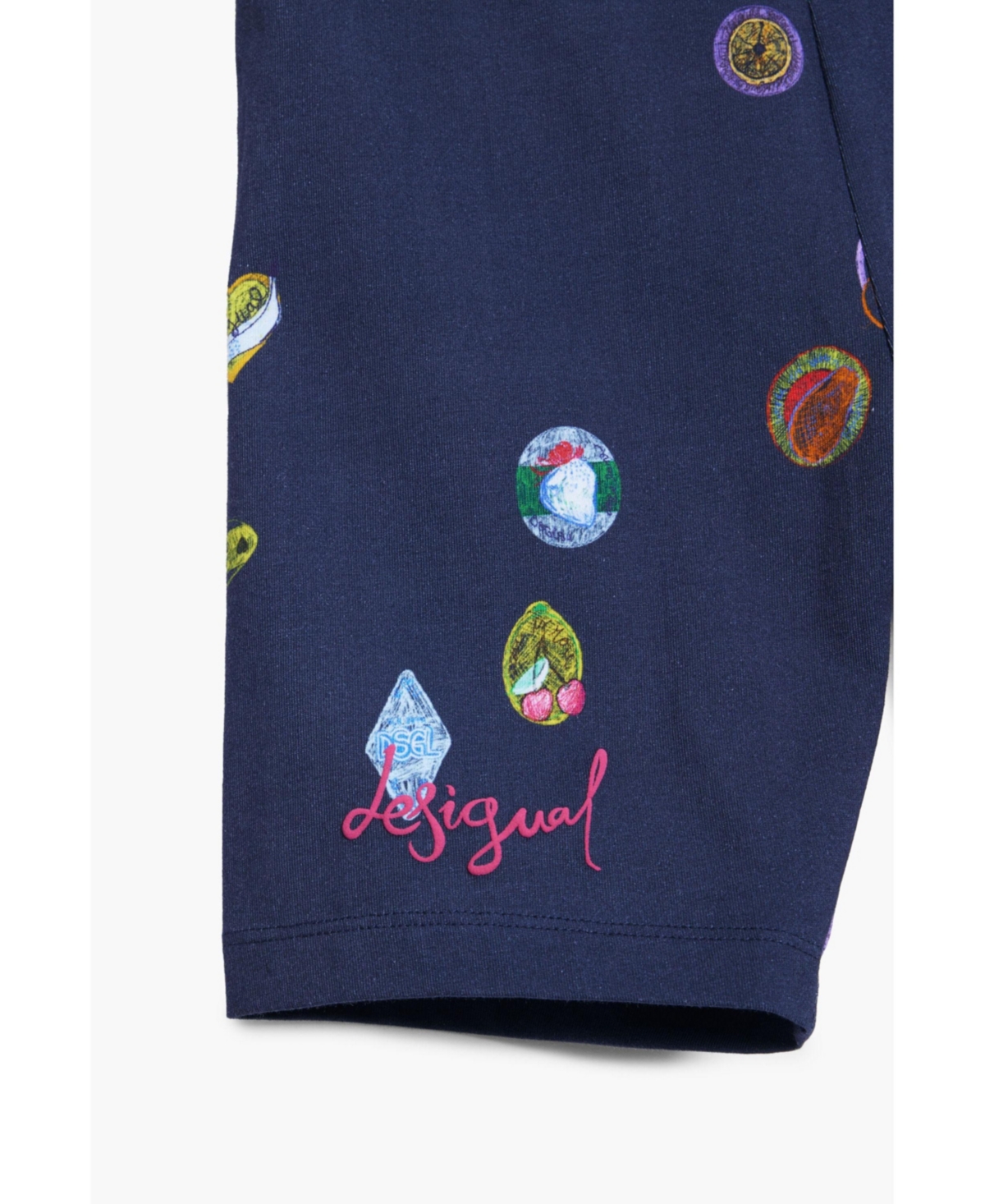 Desigual Girls's Collage Cycling Leggings In Blue