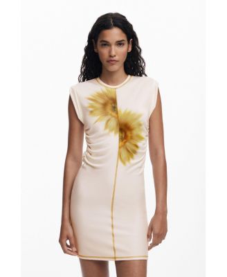 Women's Short sunflower lyocell dress
