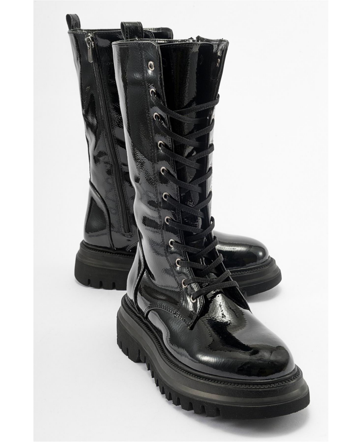 Prologue Shoes Piola Patent Combat Boot (Women)