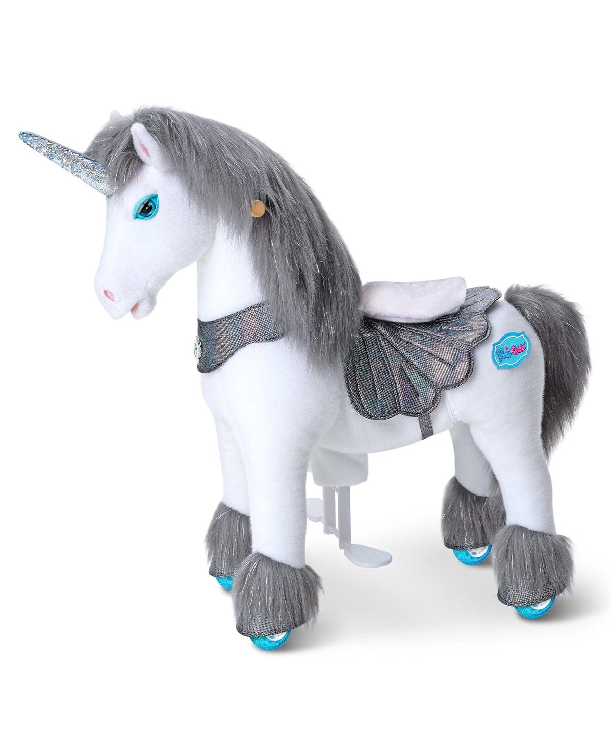 PonyCycle Model Y Grey Unicorn Rideable Toy for Age -4