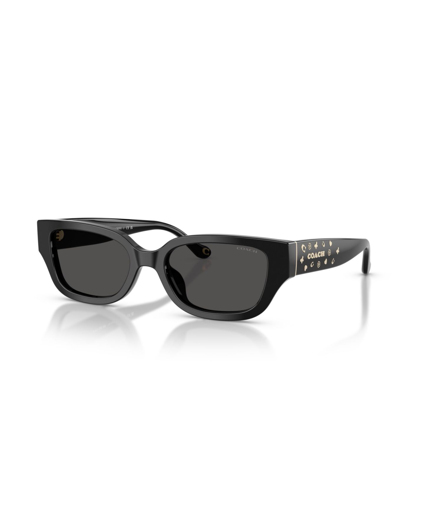 Женские солнцезащитные очки COACH Rectangle Sunglasses, CBZ52 HC8439U, цвет: Чёрный — фото 11