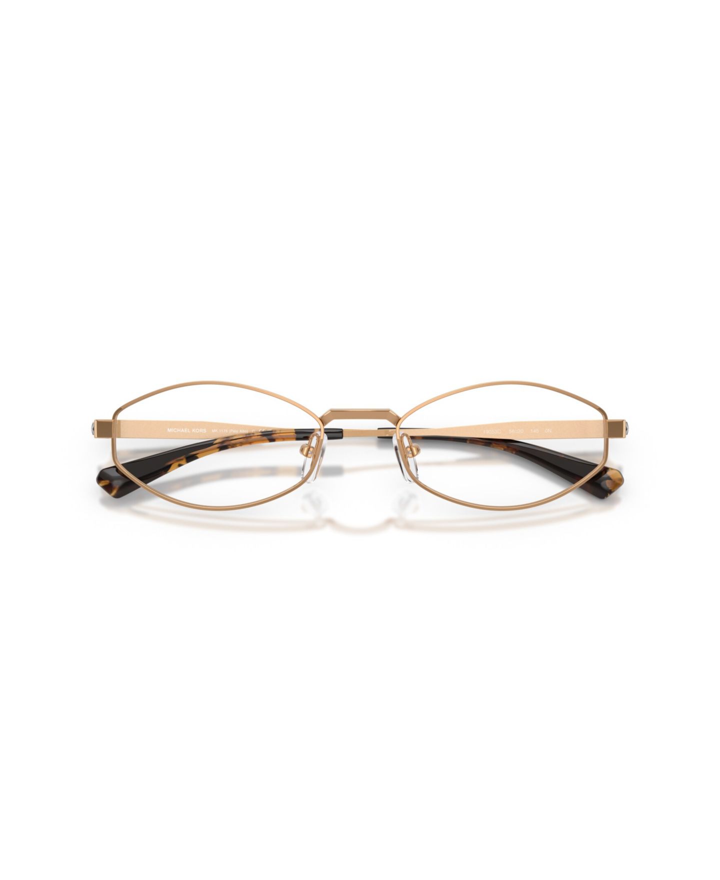 Мужские солнцезащитные очки Michael Kors Oval Palo Alto Sunglasses, MK1175, цвет: Бежевый золотой — фото 11