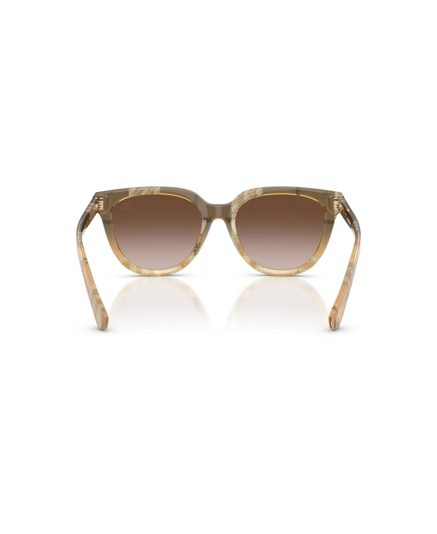 Женские солнцезащитные очки Burberry Round Sunglasses, BE4469, цвет: Клетчатый бежевый — фото 3