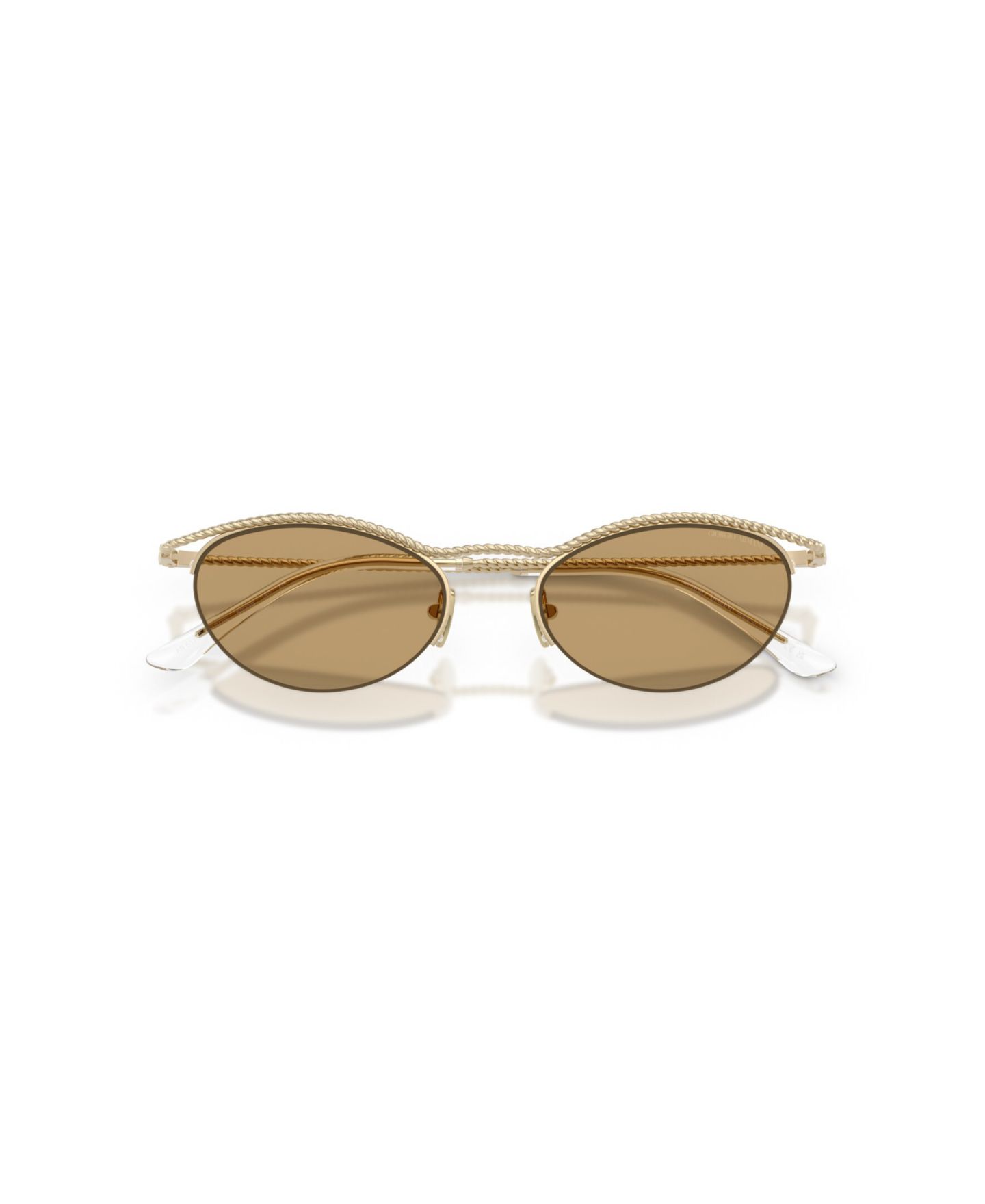 Женские солнцезащитные очки Giorgio Armani AR6175, форма «бабочка», цвет: Бледный золотой — фото 5