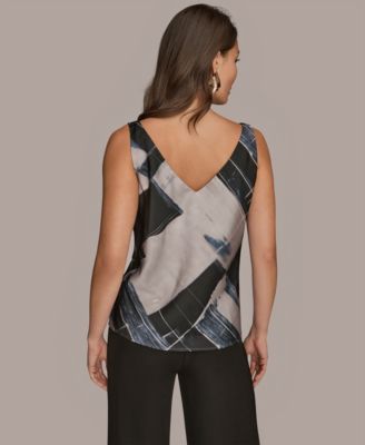 Women's Twist Shoulder Cowl Neck Sleeveless Camisole Top