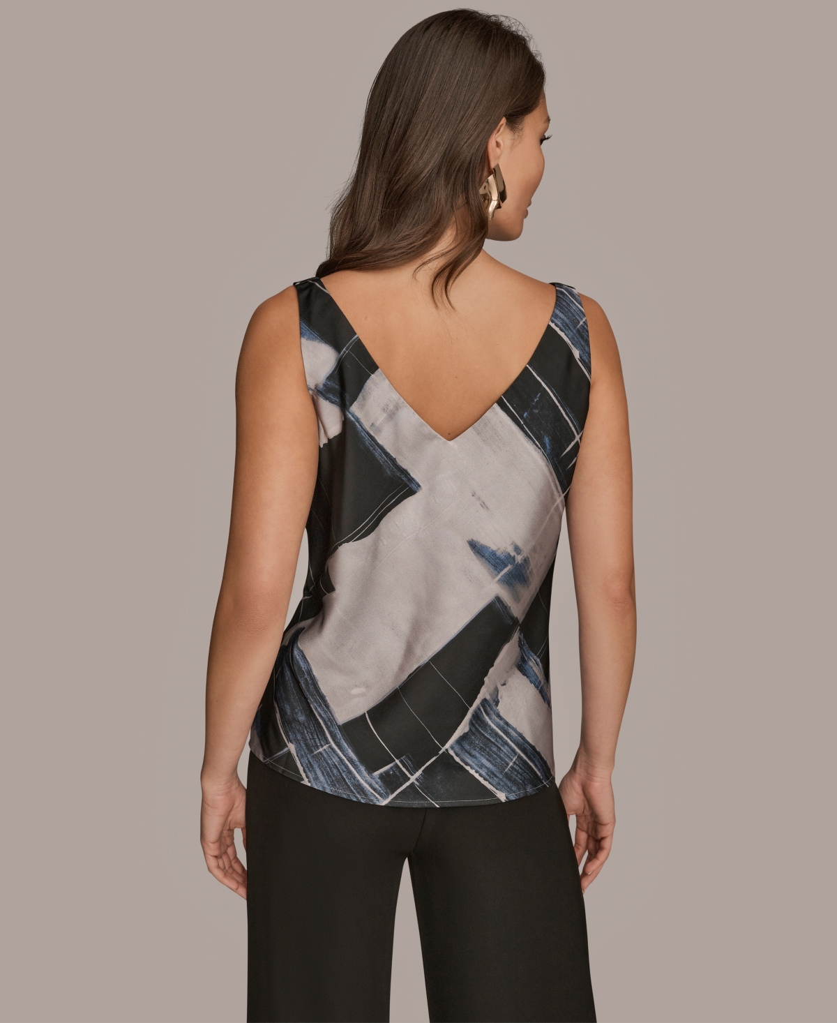 Donna Karan New York Women's Twist Shoulder Cowl Neck Sleeveless Camisole Top