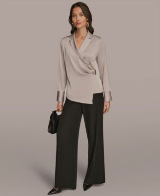 Women's Wrap Long Sleeve V-Neck Top