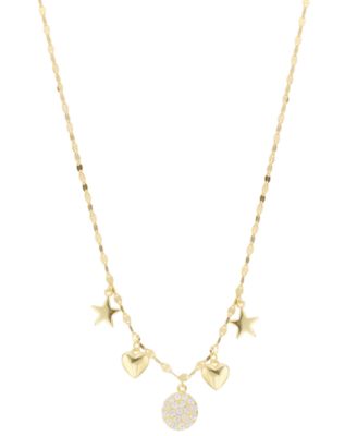 Cubic Zirconia Heart Star Pendant Necklace (0.31 ct. t.w.) in Sterling Silver (also in 14k Gold Over Sterling Silver)