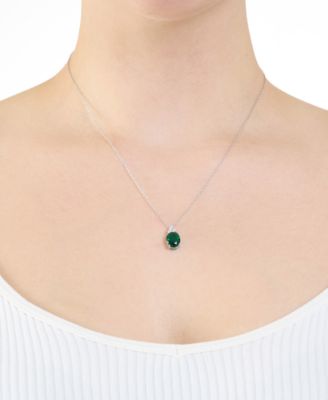 Crystal (2.16 ct. t.w.) and Cubic Zirconia (0.09 ct. t.w.) Pendant Necklace in Sterling Silver