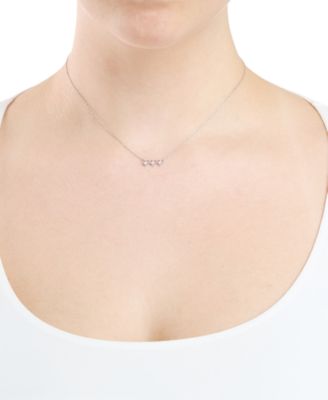 Cubic Zirconia Triple Open Heart Necklace (0.06 ct. t.w.) in 14k Gold Over Sterling Silver (also in Sterling Silver)