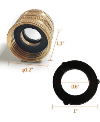 Brass Garden Hose Connector Dual Swivel Male to Male Double Female 2-Pack