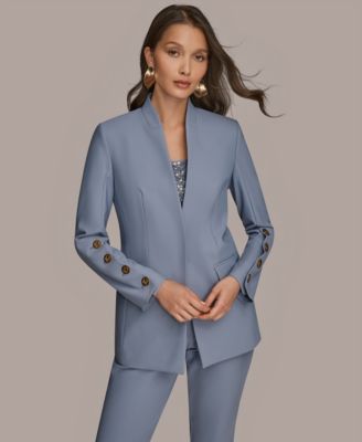 Women's Notch Lapel Collar One-Button Blazer