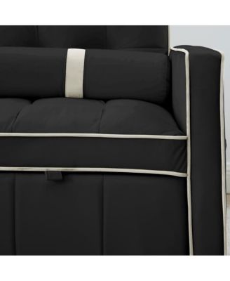 1-Piece Velvet & Metal Sleeper Sofa – USB Ports, Adjustable Backrest, Pull-Out Bed, Pillows Included