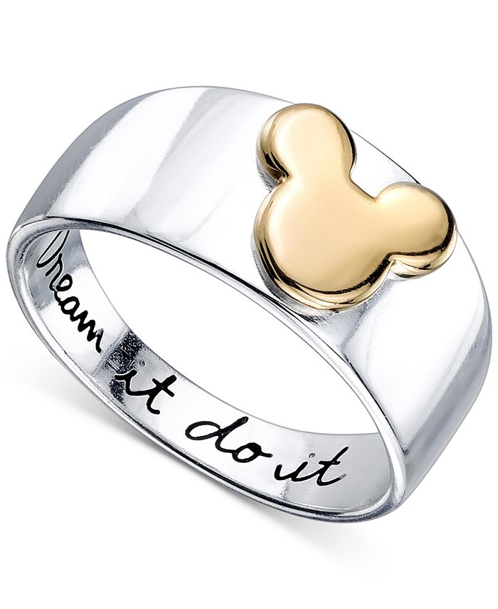 Silver mickey mouse ring top