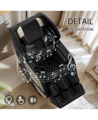 Zero Gravity Massage Recliner with Heating, Foot Rollers & Air Compression, Full Body Chair with Bluetooth