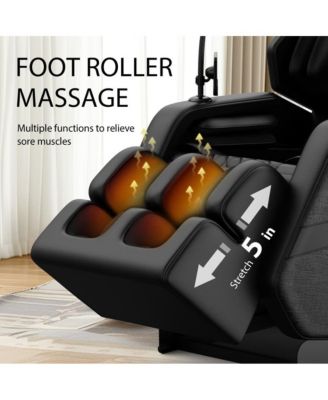 Zero Gravity Massage Recliner with Heating, Foot Rollers & Air Compression, Full Body Chair with Bluetooth