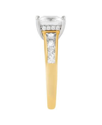 Certified Lab Grown Diamond Engagement Ring (3 ct. t.w.) in 14k Two Tone or 14k White Gold