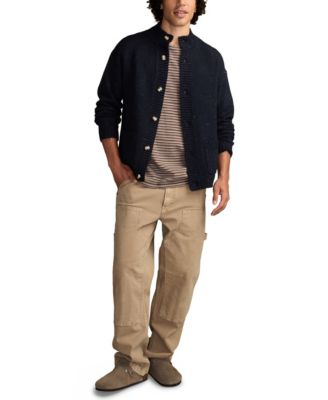Men's Button Down Mock Neck Cardigan