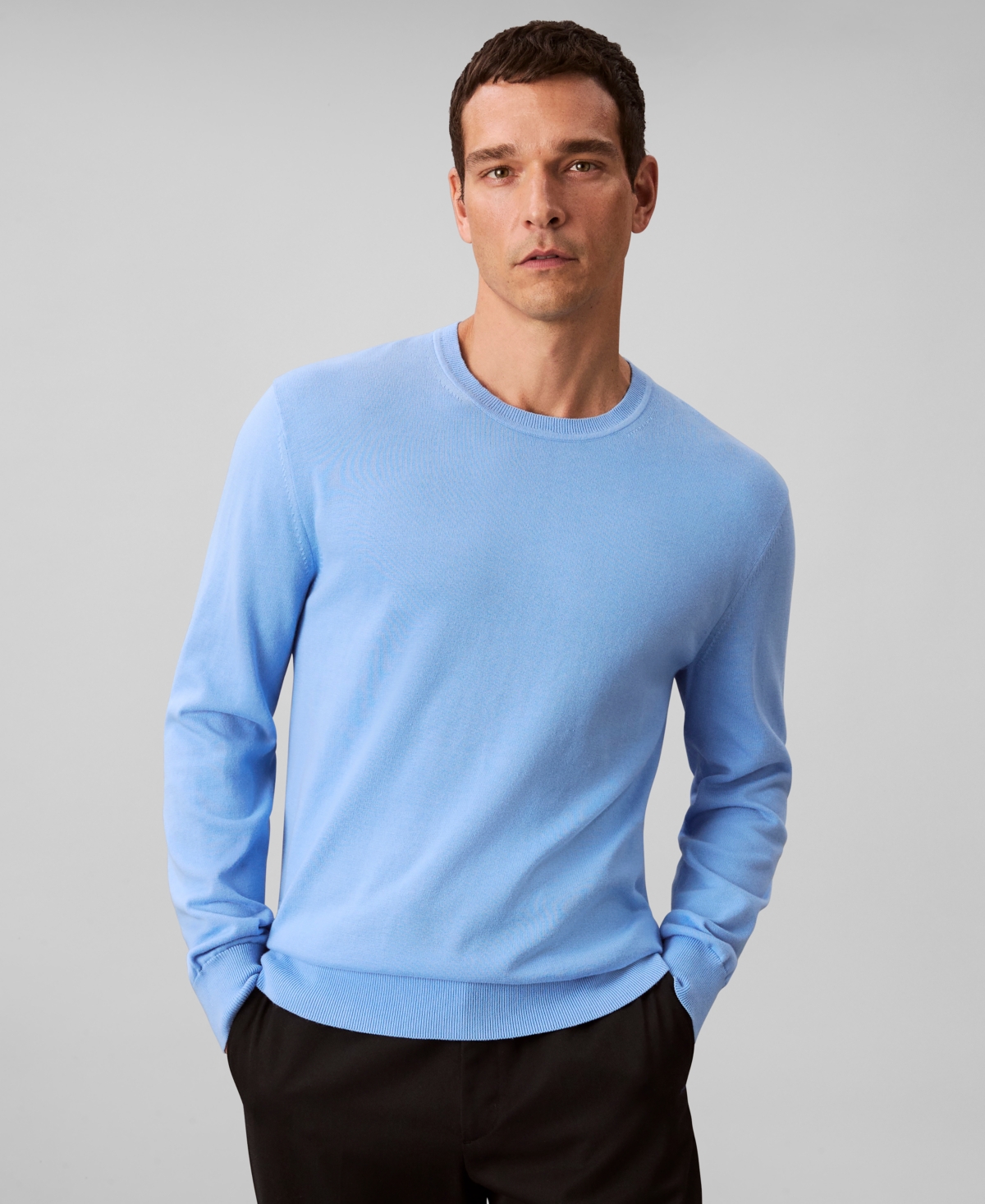 Calvin Klein Men's Supima Crewneck Sweater In Blue