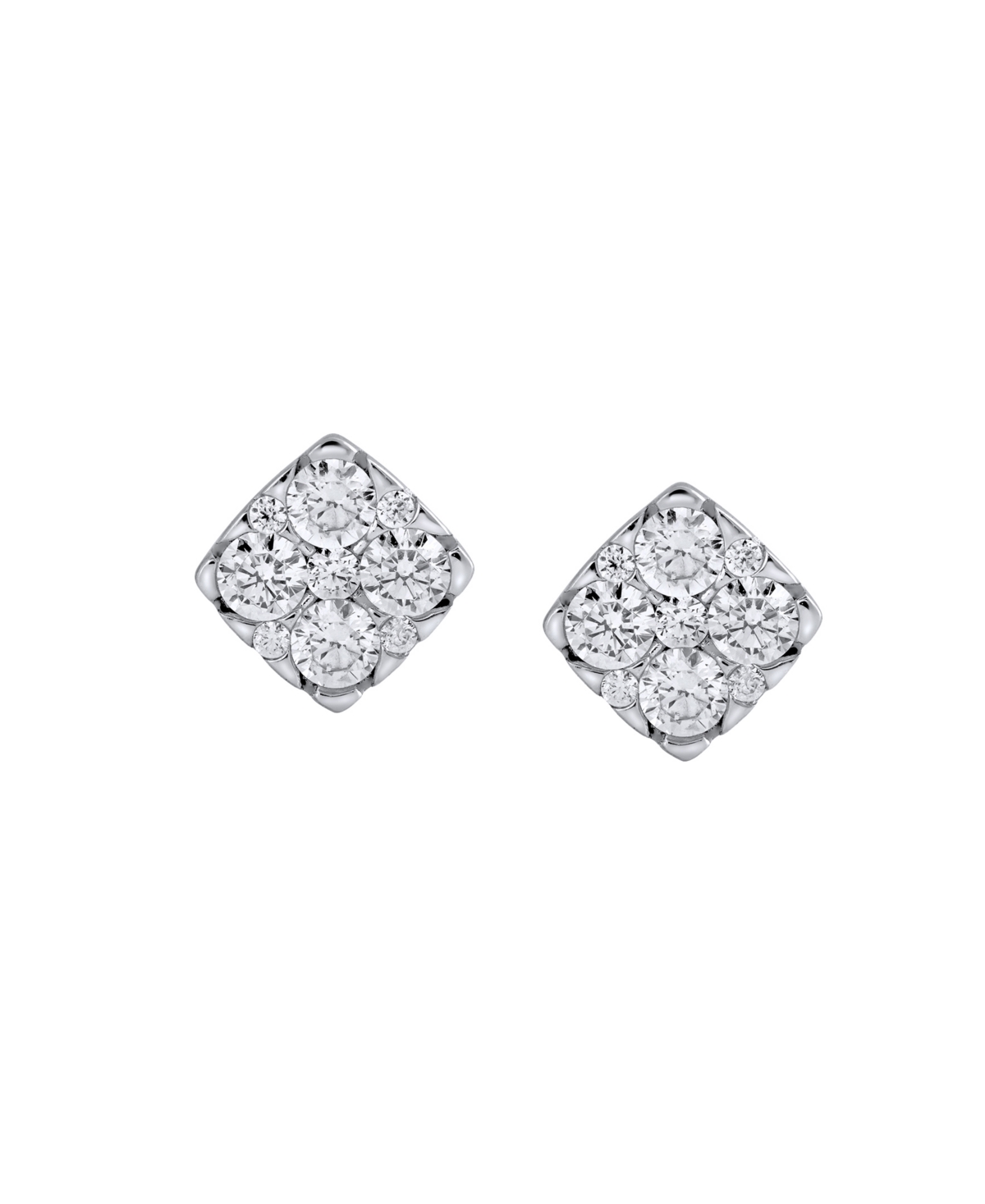 Macy's Diamond Stud Earring (1/2 ct. t.w.) in 14K White Gold, Created for Macy's