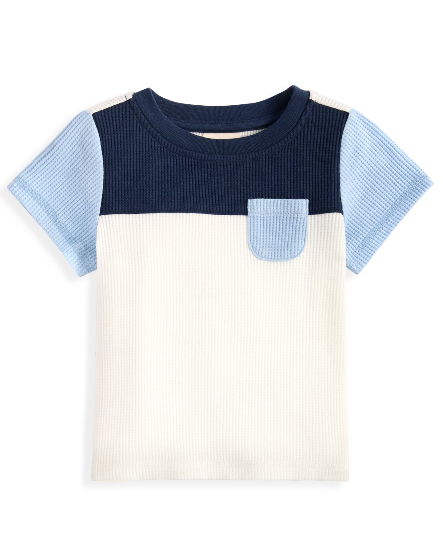 Футболка First Impressions Mix and Match Waffle Colorblocked T-Shirt для мальчиков-малышей, цвет: Синий — фото 1