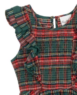 Girls' 7-16 Woven Smocked Sleeveless Bodice Dress