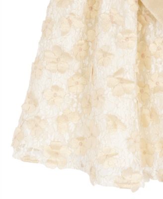 Girls' 2T-6X 3D Flower Round Neck Dress