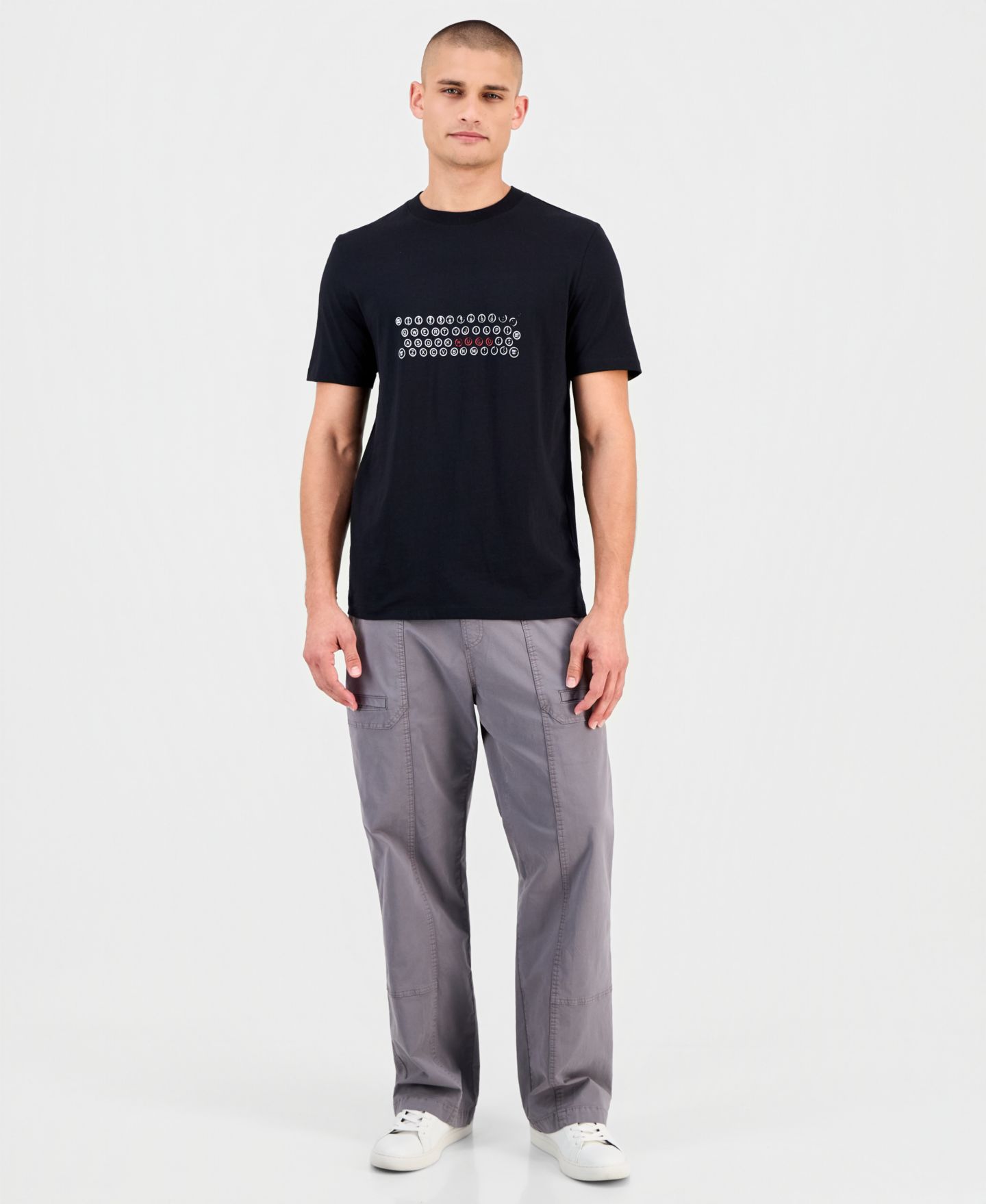 Мужская футболка Hugo Boss Deyss Short-Sleeve Keyboard Logo Graphic Crewneck, цвет: Чёрный — фото 3
