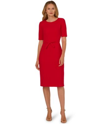 Women's Mini Bow-Front Spring Sheath Dress