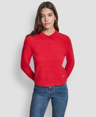 Petite Pullover Polo Sweater
