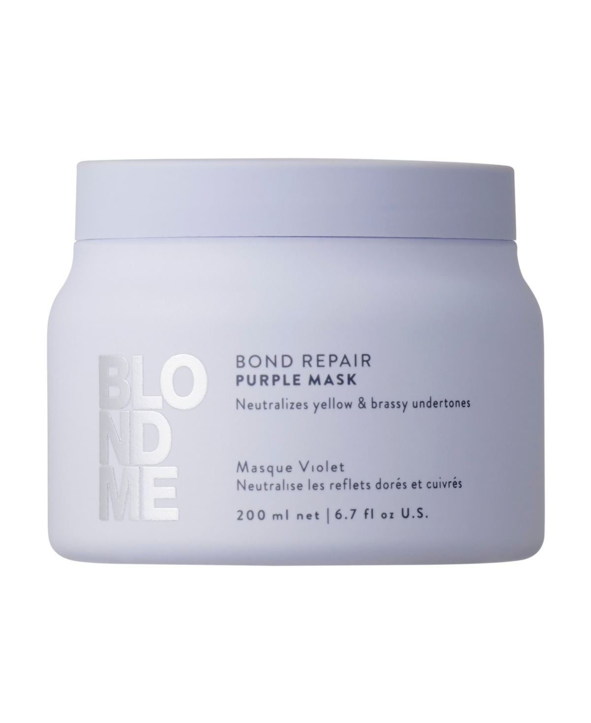 Schwarzkopf Blondme Bond Repair Purple Mask, 6.7 Oz. In Transparent