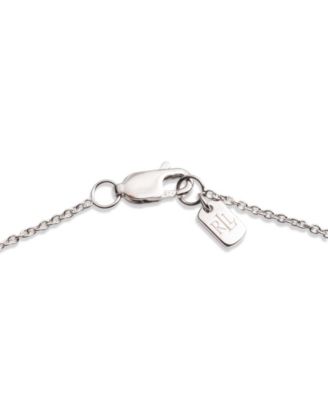 Cubic Zirconia & Imitation Pearl Sterling Silver Pendant Necklace